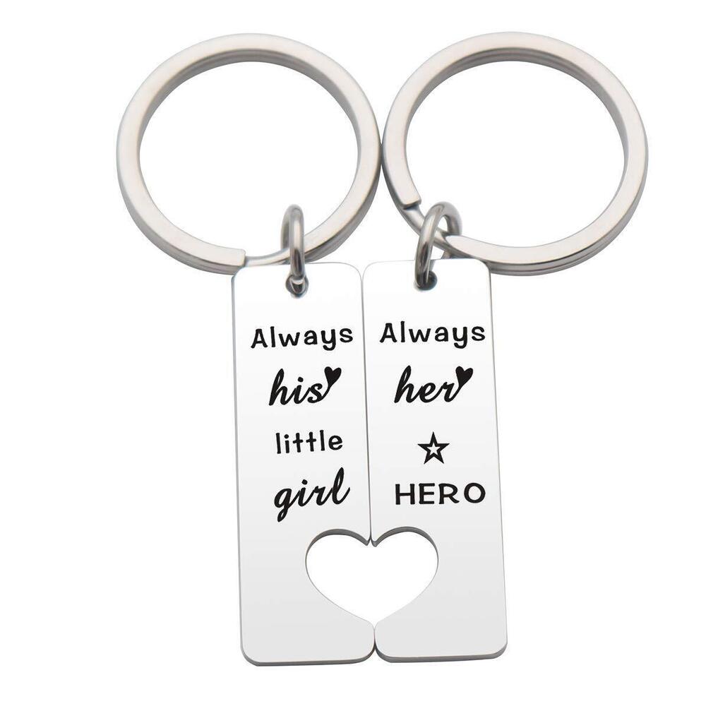 5776 Father and Daughter Matching Keychain Set Gift for Dad from Daughter